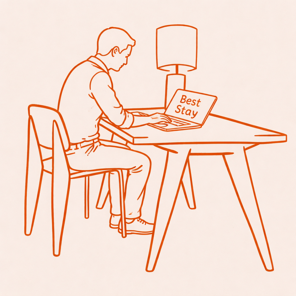 Homme au travail sur un ordinateur séjour d affaire paris